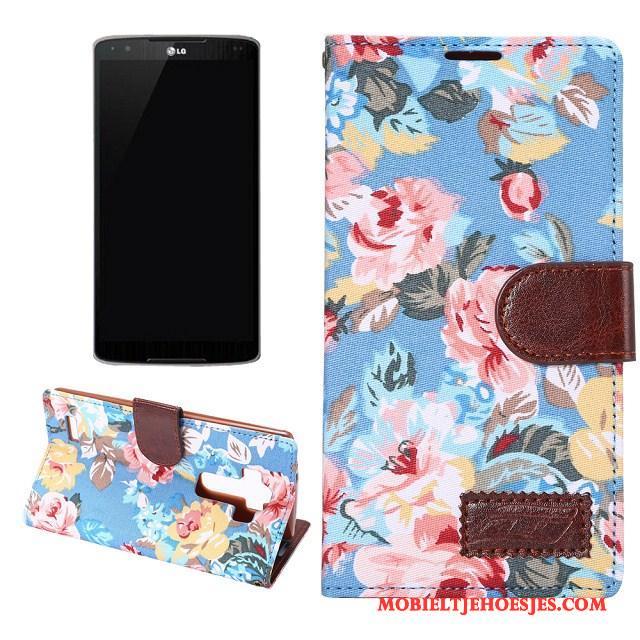 Lg G4 Mobiele Telefoon Hoesje Telefoon Leren Etui Patroon Geel Bescherming