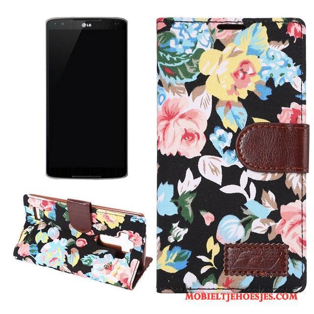 Lg G4 Mobiele Telefoon Hoesje Telefoon Leren Etui Patroon Geel Bescherming