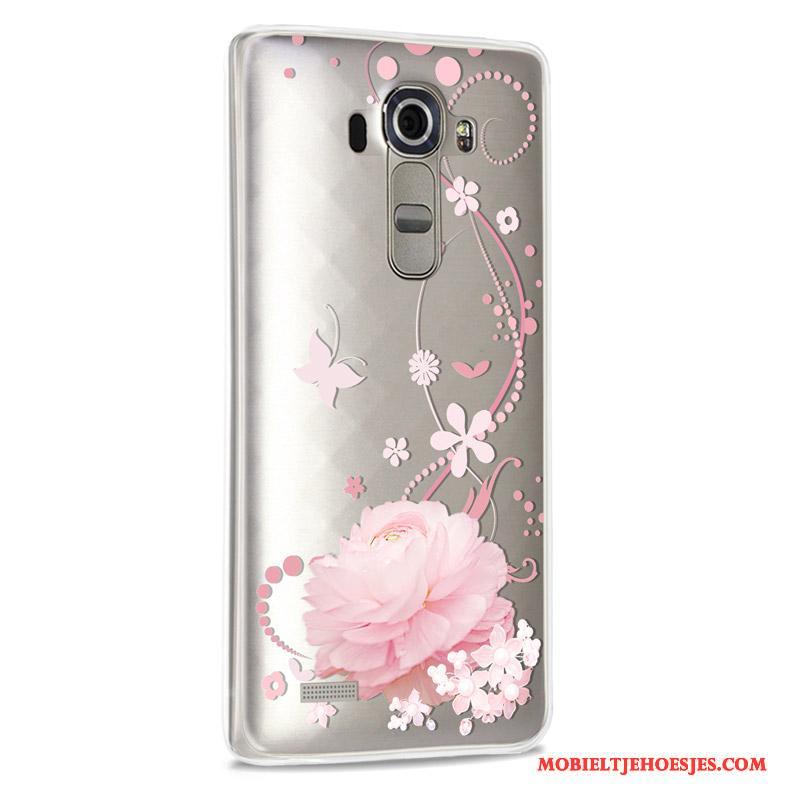 Lg G4 Siliconen Hoes Purper Anti-fall Bescherming Mooie Hoesje