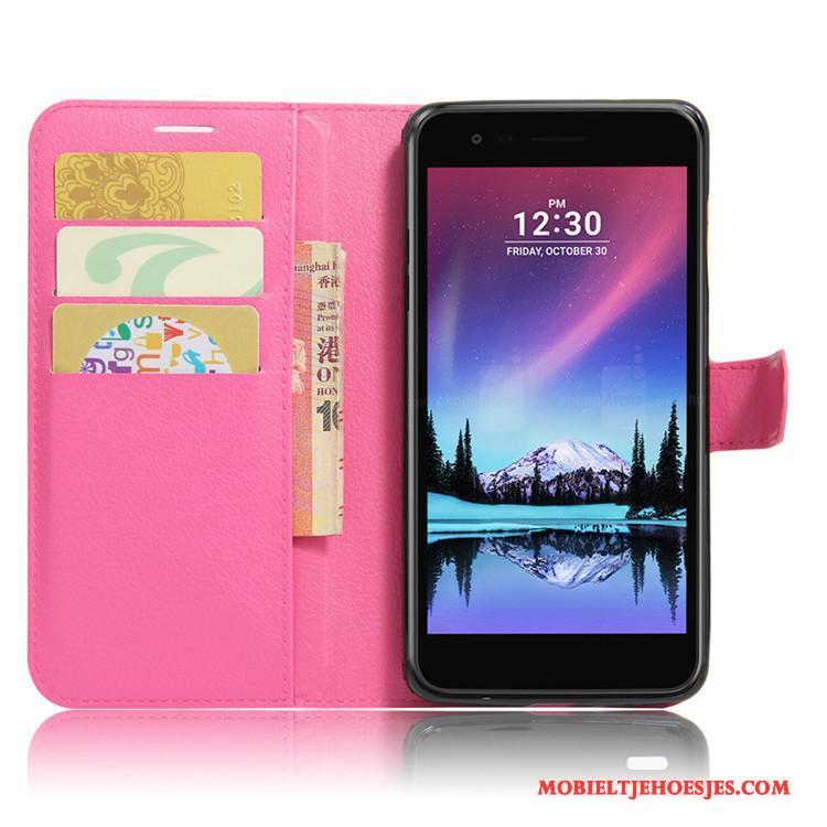 Lg K10 2017 Portemonnee Leren Etui Kaart Hoes Bescherming Anti-fall Hoesje Telefoon