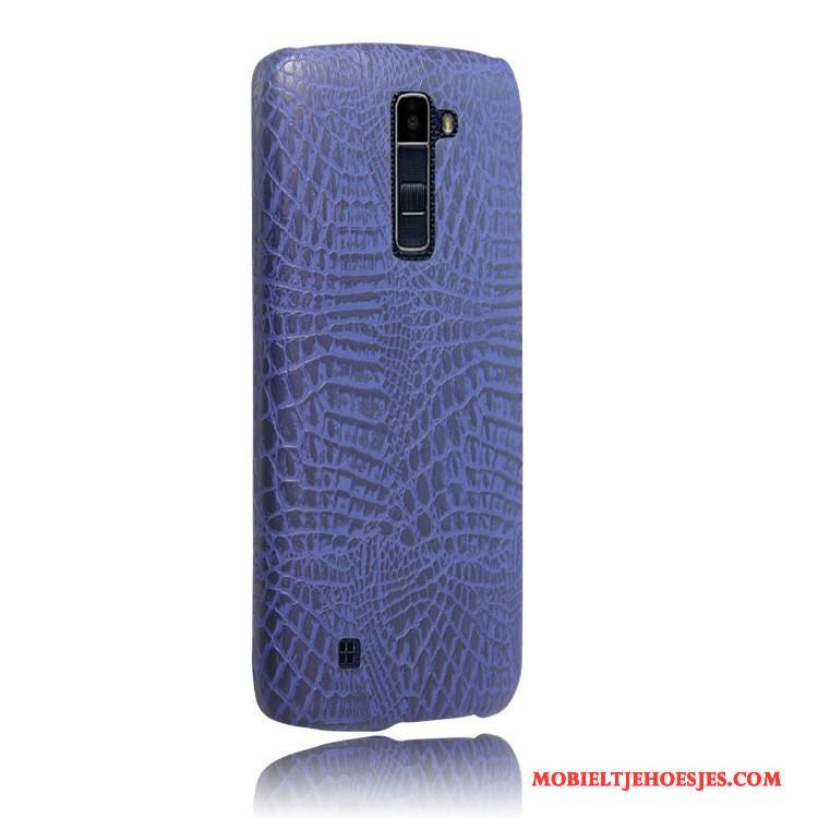 Lg K10 Leren Etui Hoes Achterklep Hoesje Telefoon Rood Krokodil Bescherming