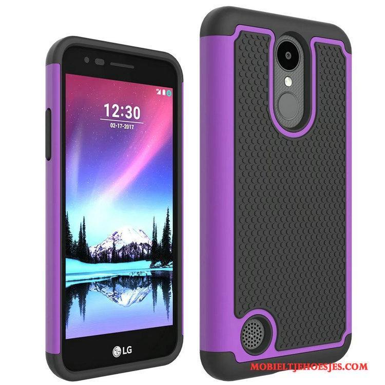 Lg K4 2017 Bescherming Hoesje Telefoon Purper Anti-fall Patroon Mobiele Telefoon