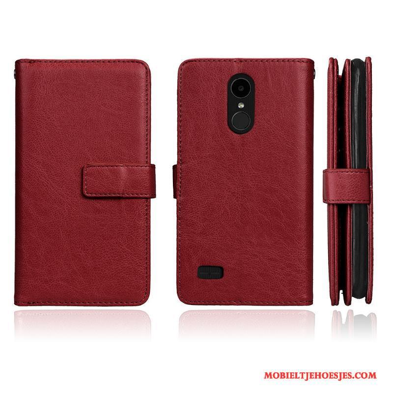 Lg K4 2017 Leren Etui Hoesje Telefoon Folio Anti-fall Portemonnee Mobiele Telefoon Bescherming