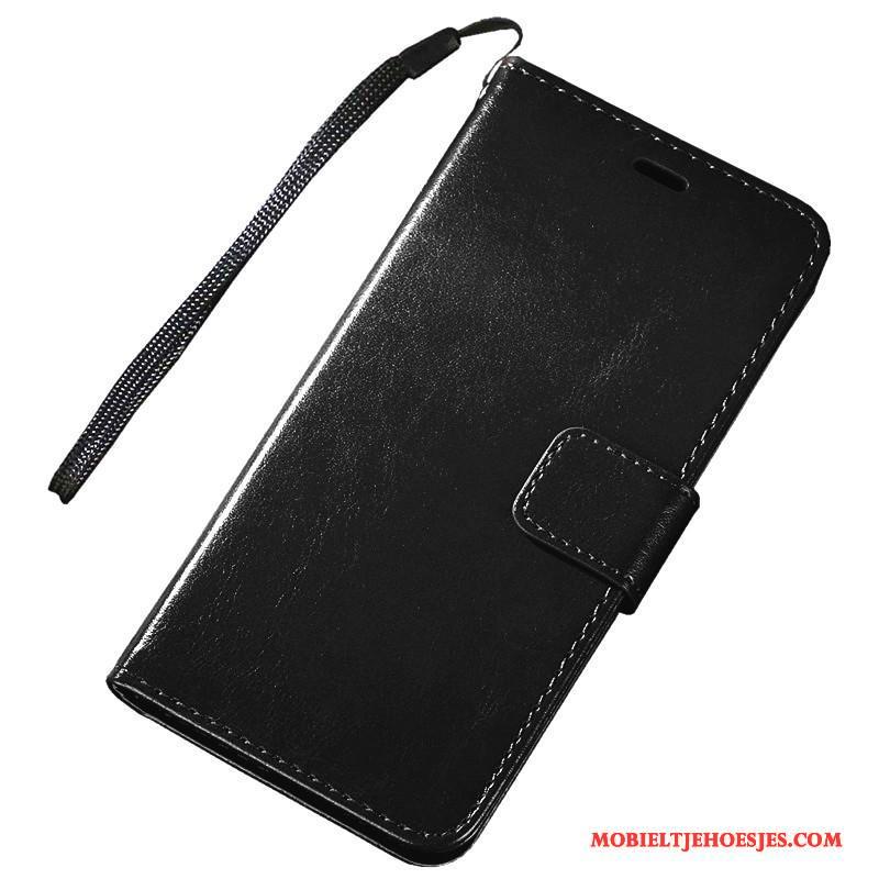 Lg K4 Hoesje Leren Etui Mobiele Telefoon Folio Hoes Anti-fall Zwart Bescherming