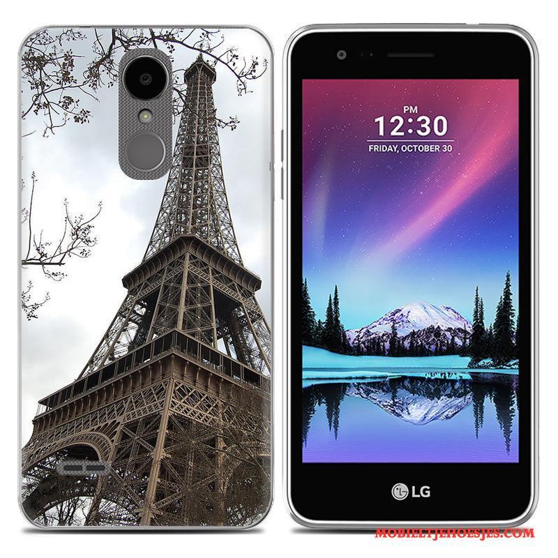 Lg K8 2017 All Inclusive Hoesje Telefoon Scheppend Zacht Spotprent Wit Trend