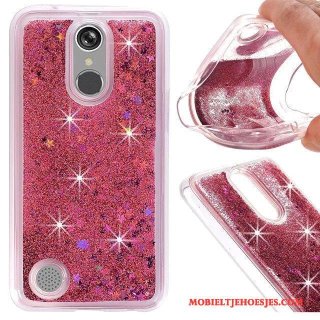 Lg K8 2017 Siliconen Anti-fall Vloeistof Purper Hoesje All Inclusive Telefoon