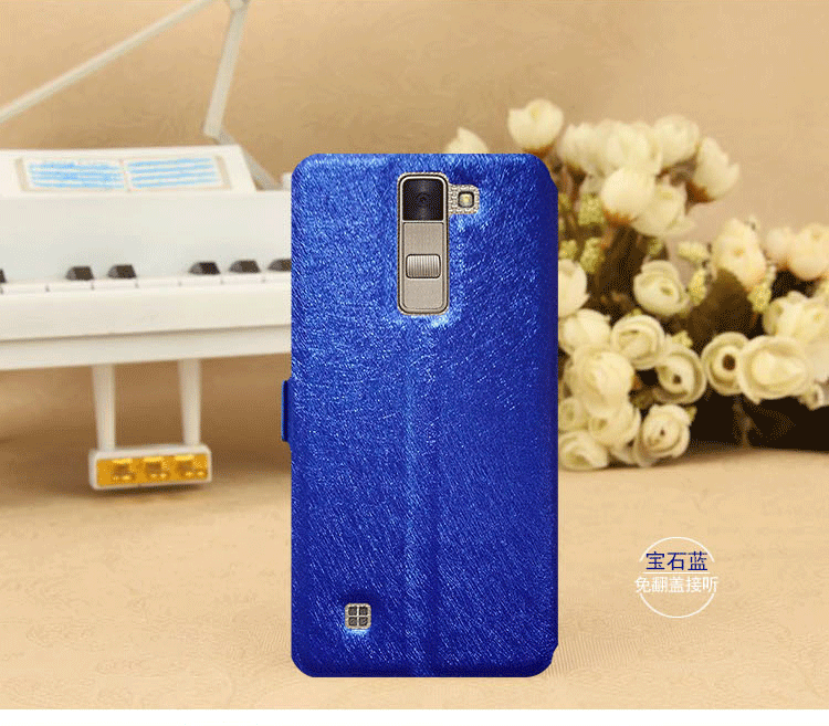 Lg K8 Bescherming Mobiele Telefoon Nieuw Clamshell Blauw Hoesje Telefoon Leren Etui