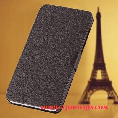 Lg K8 Hoesje Leren Etui Bescherming Folio Mobiele Telefoon Hoes Purper Siliconen