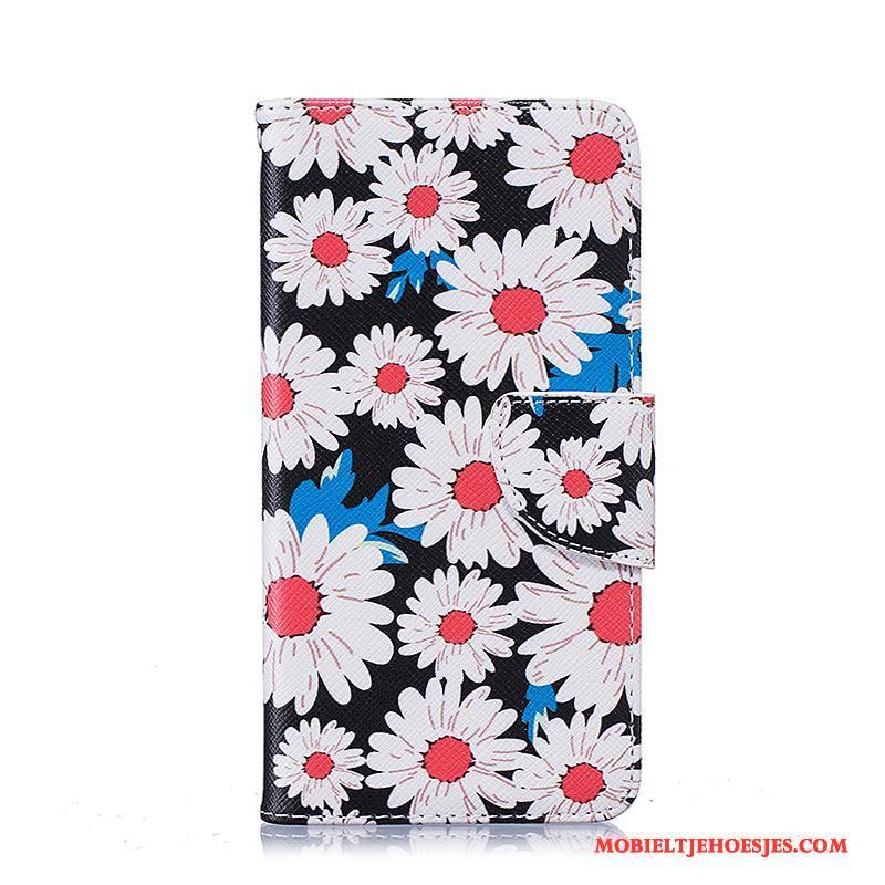 Lg K8 Leren Etui Geschilderd Blauw Bescherming Hoesje Telefoon Folio