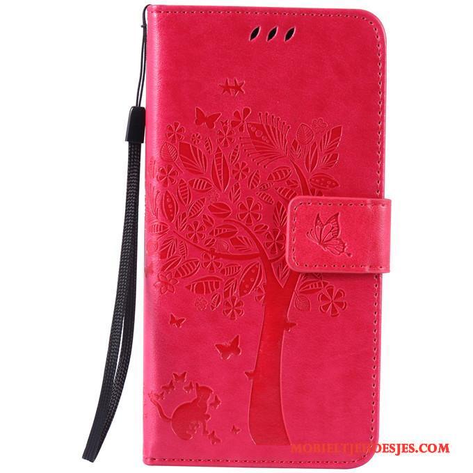 Lg Nexus 5x Hoesje Telefoon Leren Etui Clamshell Siliconen Rood Bescherming