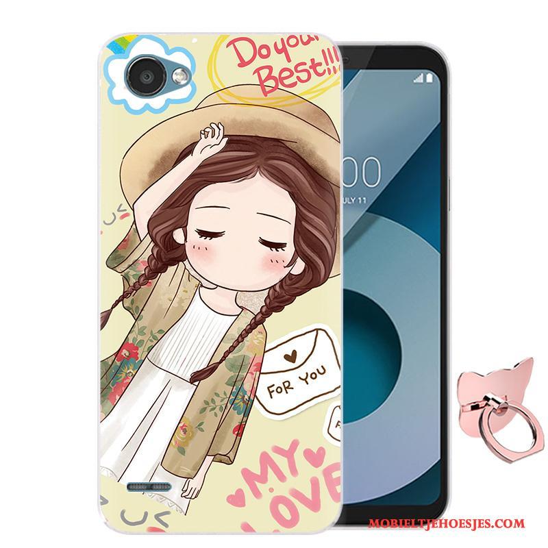 Lg Q6 Anti-fall Zacht Siliconen Spotprent Blauw Hoesje Mobiele Telefoon