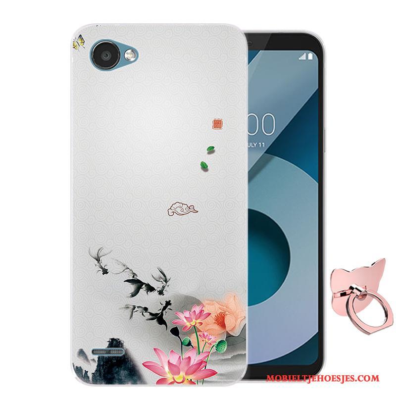 Lg Q6 Anti-fall Zacht Siliconen Spotprent Blauw Hoesje Mobiele Telefoon