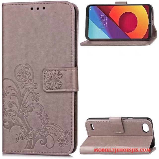 Lg Q6 Hoesje Scheppend Anti-fall Hoes Bescherming Purper Mobiele Telefoon Folio