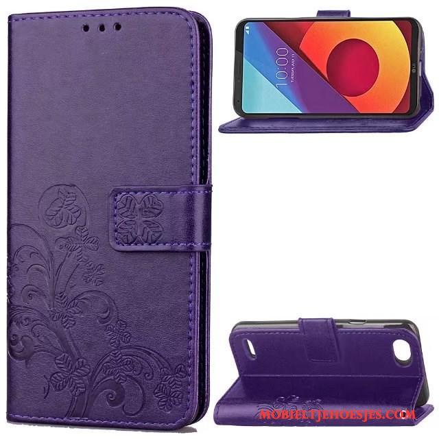 Lg Q6 Hoesje Scheppend Anti-fall Hoes Bescherming Purper Mobiele Telefoon Folio