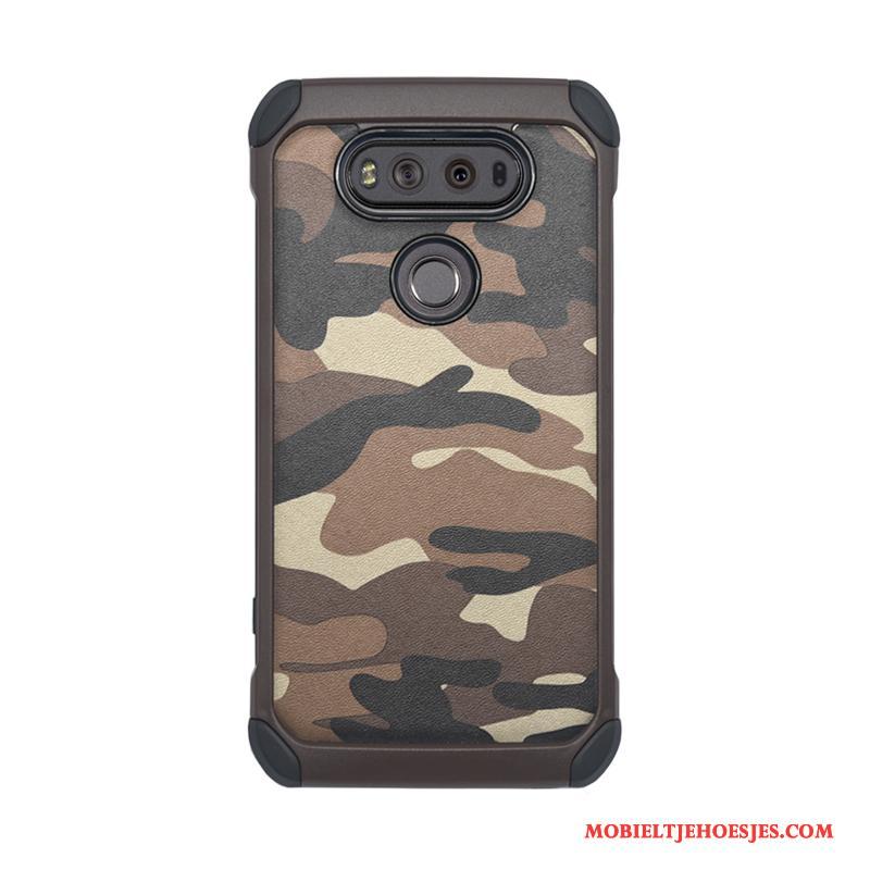 Lg V20 Blauw Bescherming Plastic Hoes Hoesje Telefoon Camouflage Anti-fall