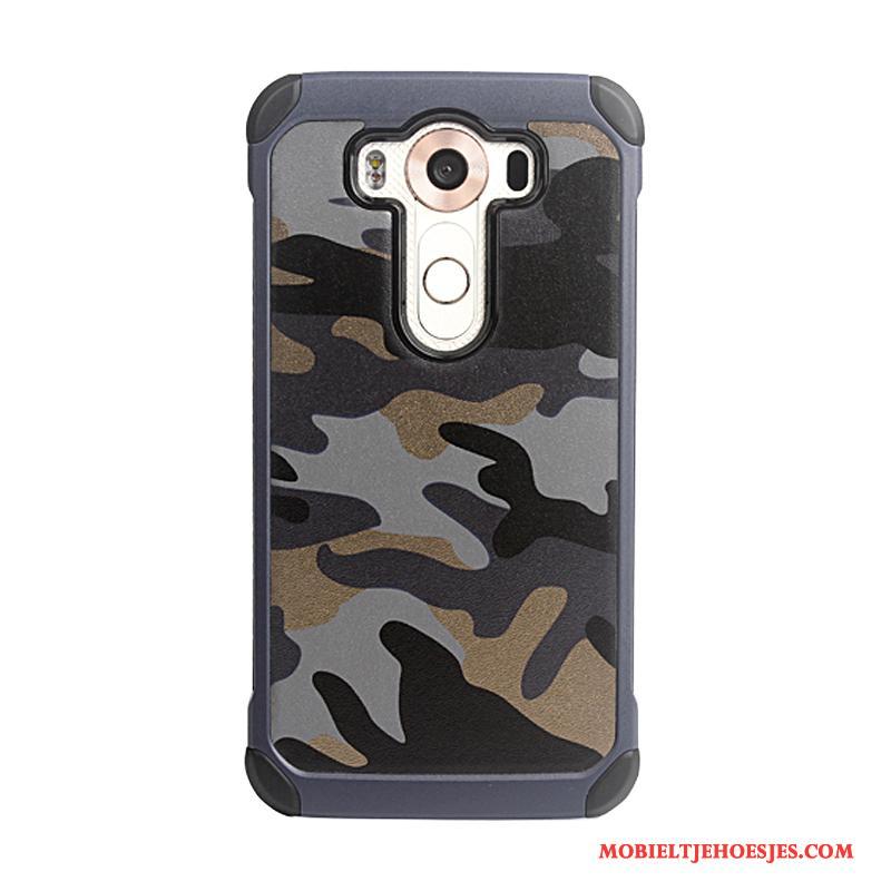 Lg V20 Blauw Bescherming Plastic Hoes Hoesje Telefoon Camouflage Anti-fall