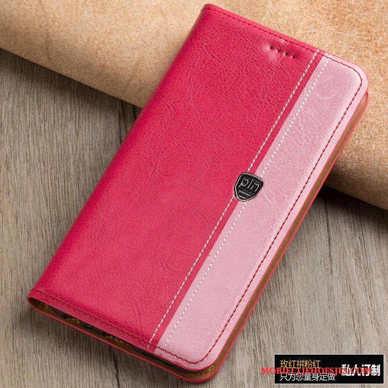 Lg V20 Folio Leren Etui Echt Leer Hoes Hoesje Telefoon Bescherming Anti-fall