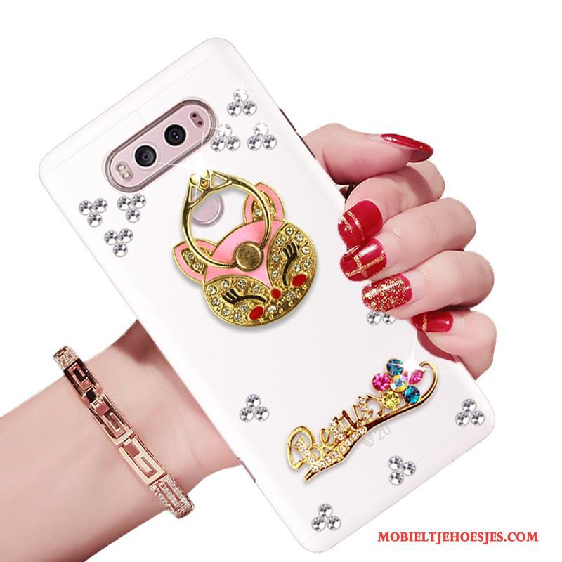 Lg V20 Hoes Met Strass Hoesje Telefoon Zacht All Inclusive Anti-fall Wit