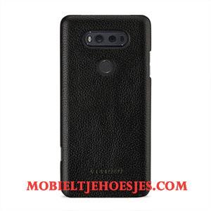 Lg V20 Hoesje Bescherming Antislip Echt Leer Mobiele Telefoon Groen Anti-fall Hoes