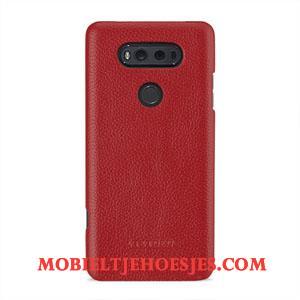 Lg V20 Hoesje Bescherming Antislip Echt Leer Mobiele Telefoon Groen Anti-fall Hoes