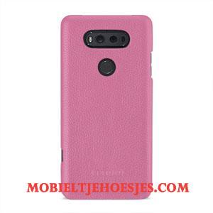 Lg V20 Hoesje Bescherming Antislip Echt Leer Mobiele Telefoon Groen Anti-fall Hoes