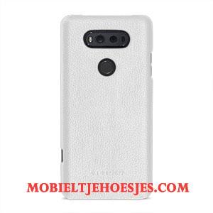 Lg V20 Hoesje Bescherming Antislip Echt Leer Mobiele Telefoon Groen Anti-fall Hoes