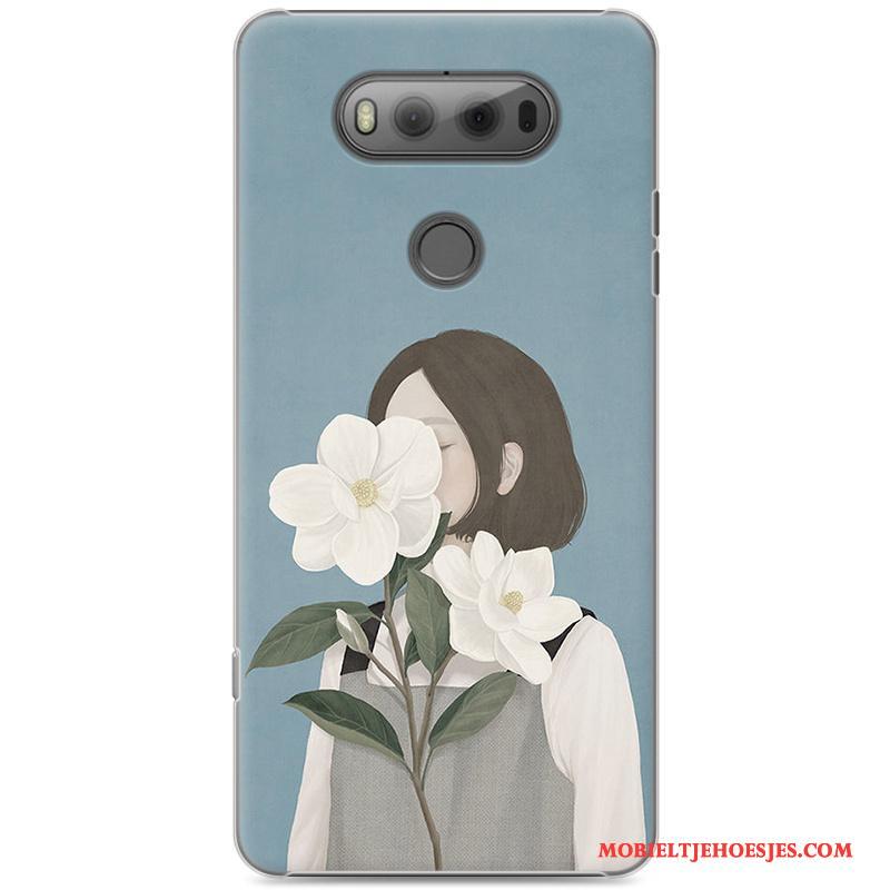 Lg V20 Hoesje Kunst Geschilderd Groen Bescherming Mini Vers