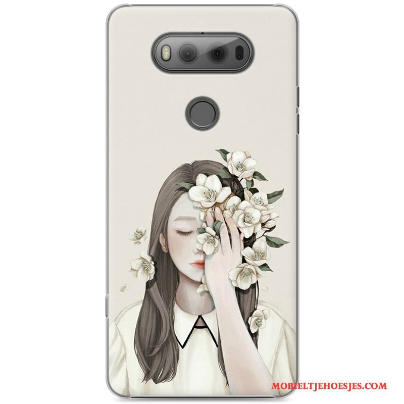 Lg V20 Hoesje Kunst Geschilderd Groen Bescherming Mini Vers