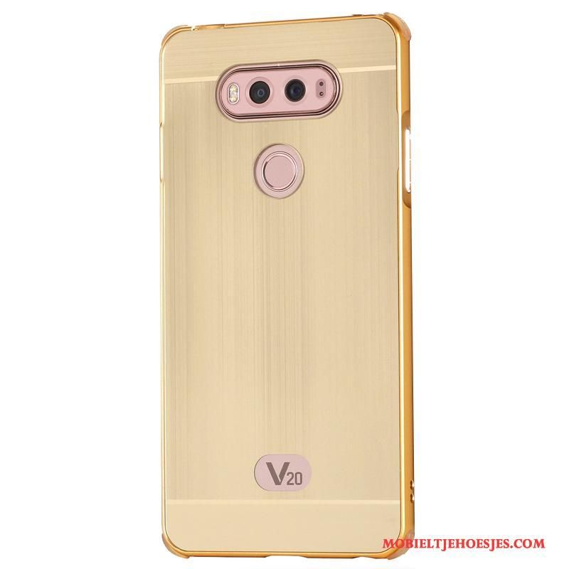 Lg V20 Hoesje Metaal Bescherming Omlijsting Goud Trend Mobiele Telefoon