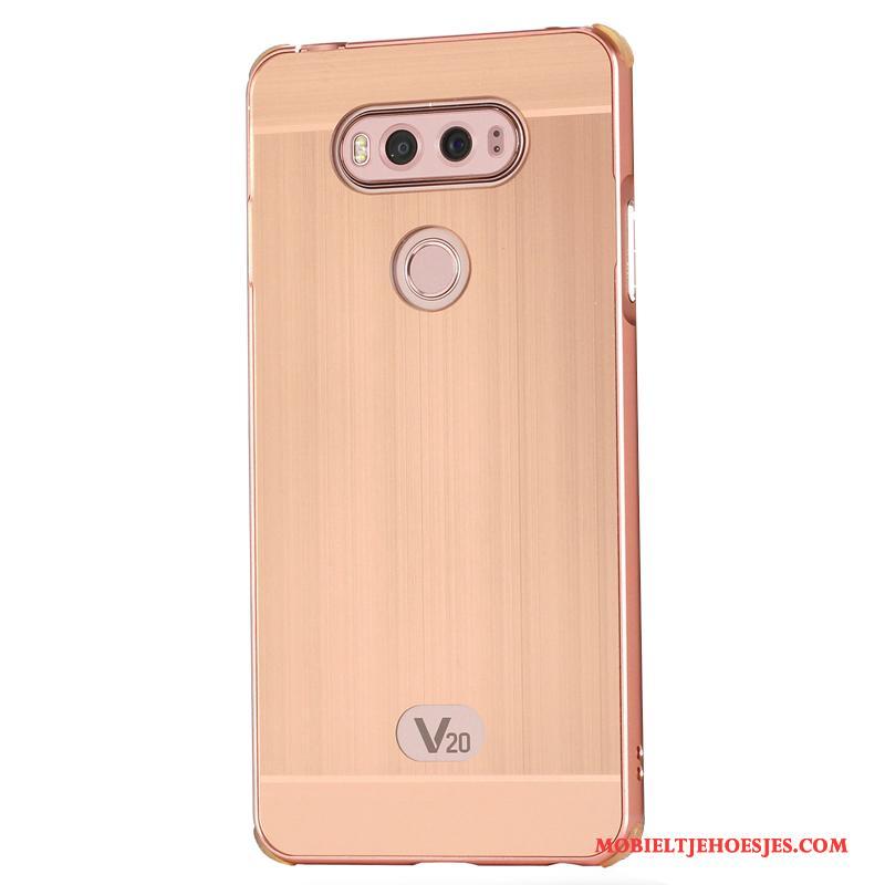 Lg V20 Hoesje Metaal Bescherming Omlijsting Goud Trend Mobiele Telefoon