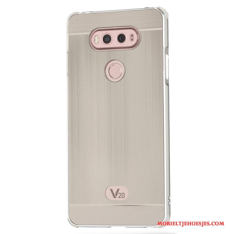 Lg V20 Hoesje Metaal Bescherming Omlijsting Goud Trend Mobiele Telefoon