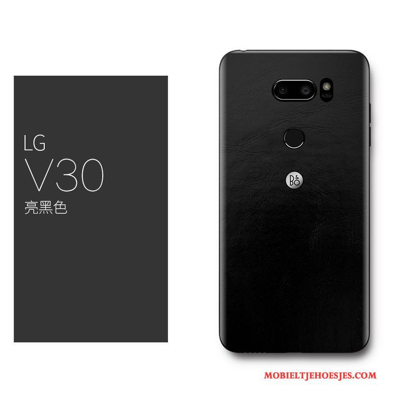 Lg V30 All Inclusive Rood Luxe Echt Leer Scheppend Hoesje Telefoon Bescherming