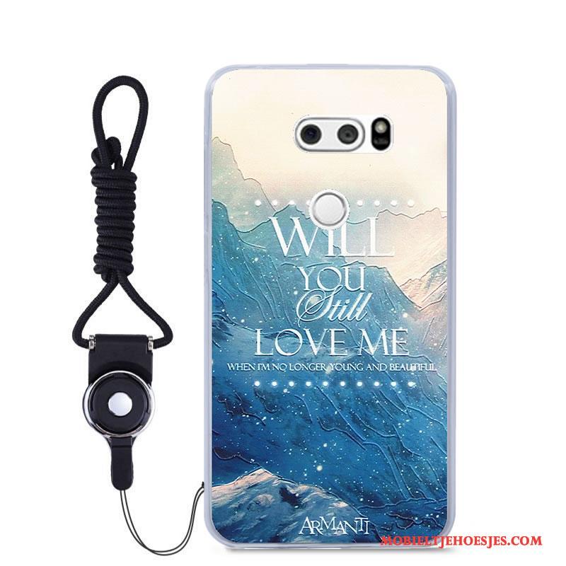 Lg V30 Bescherming Hoesje All Inclusive Kleur Anti-fall Spotprent Trend