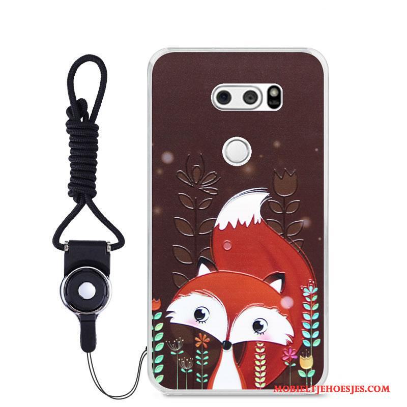 Lg V30 Bescherming Hoesje All Inclusive Kleur Anti-fall Spotprent Trend