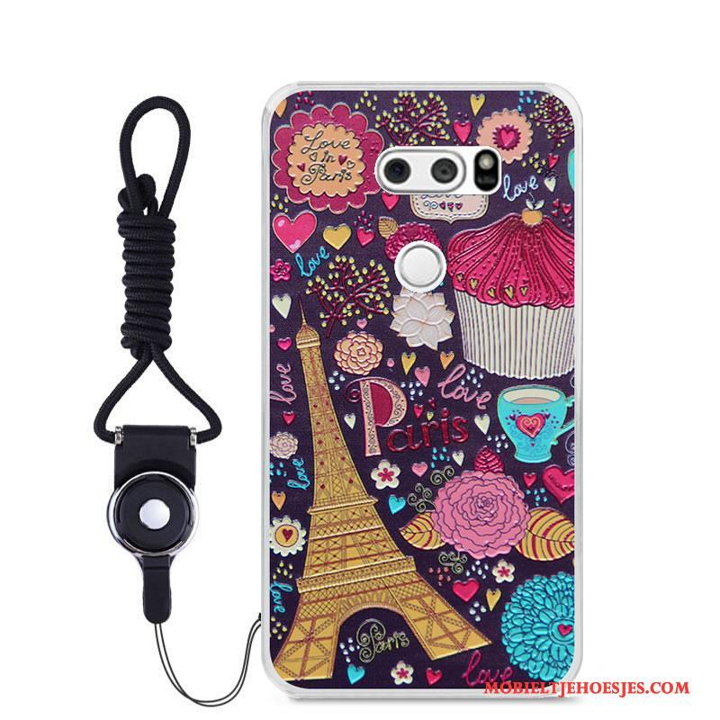 Lg V30 Bescherming Hoesje All Inclusive Kleur Anti-fall Spotprent Trend