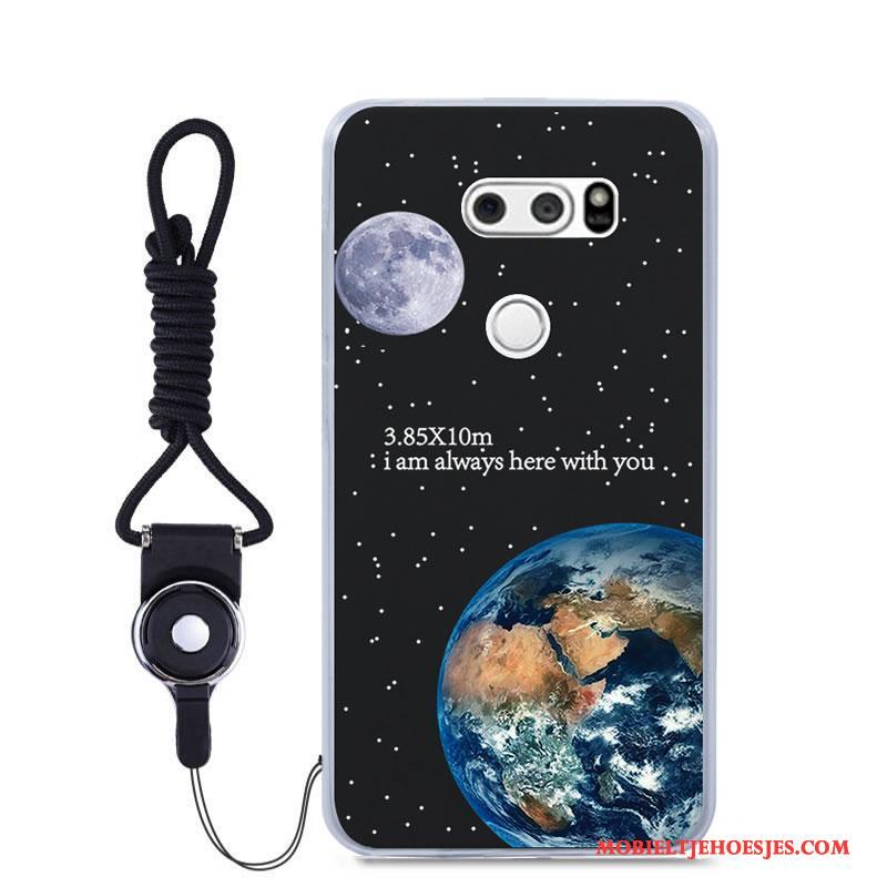 Lg V30 Bescherming Hoesje All Inclusive Kleur Anti-fall Spotprent Trend