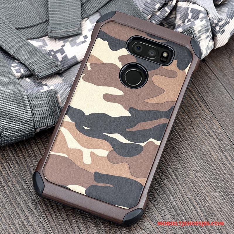 Lg V30 Camouflage Groen All Inclusive Hoesje Telefoon Anti-fall Siliconen Trend