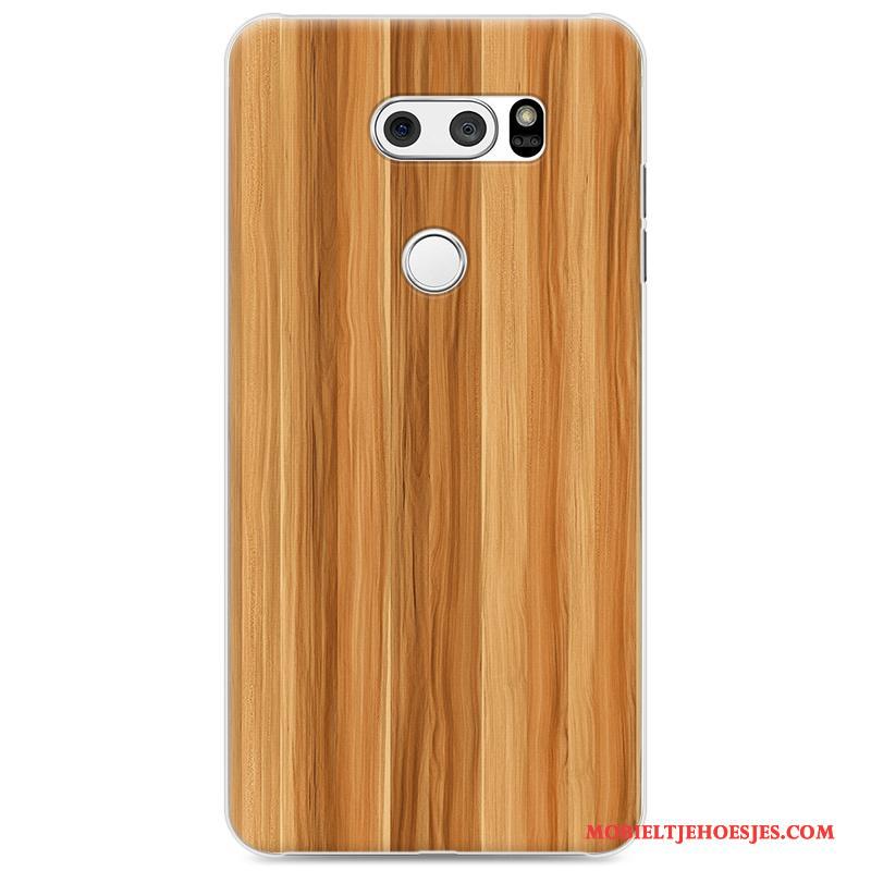 Lg V30 Hard Geschilderd Hoesje Telefoon Bescherming Persoonlijk Hout Anti-fall