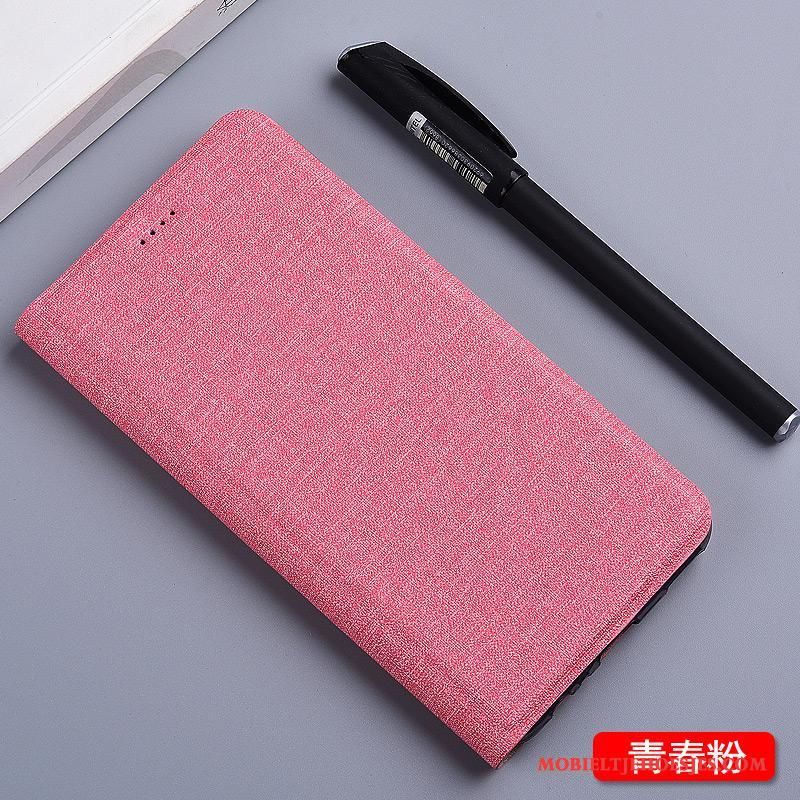 Lg V30 Hoes Mobiele Telefoon Bescherming Roze Leren Etui Folio Hoesje Telefoon