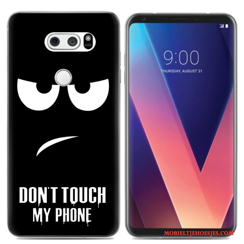 Lg V30 Hoes Pu Olieverfschilderij Hoesje Telefoon Mini Vers Zacht