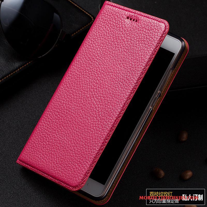 Lg V30 Mobiele Telefoon Hoes Roze Soort Aziatische Vrucht Folio Leren Etui Hoesje Telefoon