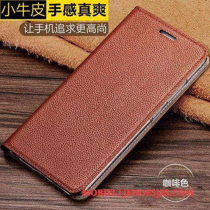 Lg V30 Vintage Zacht Folio Bescherming Hoesje Telefoon Hard