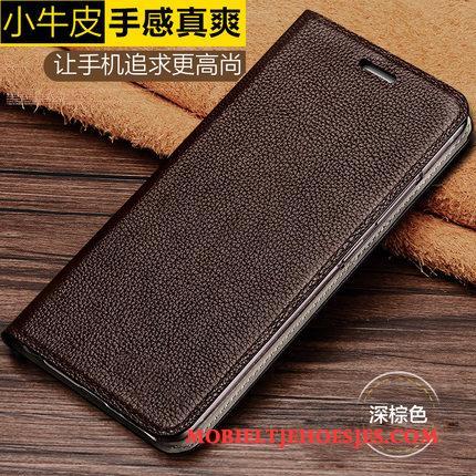 Lg V30 Vintage Zacht Folio Bescherming Hoesje Telefoon Hard