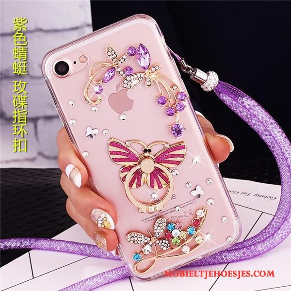 Lg V30s Tinq Hoesje Telefoon Purper Met Strass Hanger Bescherming Anti-fall Trend