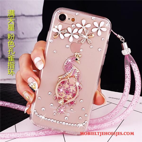 Lg V30s Tinq Hoesje Telefoon Purper Met Strass Hanger Bescherming Anti-fall Trend