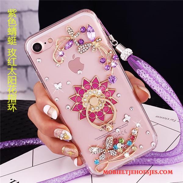 Lg V30s Tinq Hoesje Telefoon Purper Met Strass Hanger Bescherming Anti-fall Trend