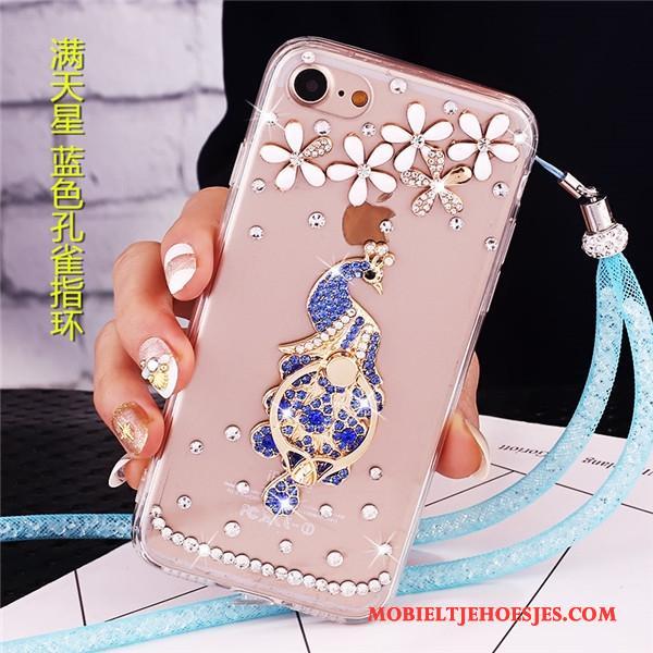 Lg V30s Tinq Hoesje Telefoon Purper Met Strass Hanger Bescherming Anti-fall Trend