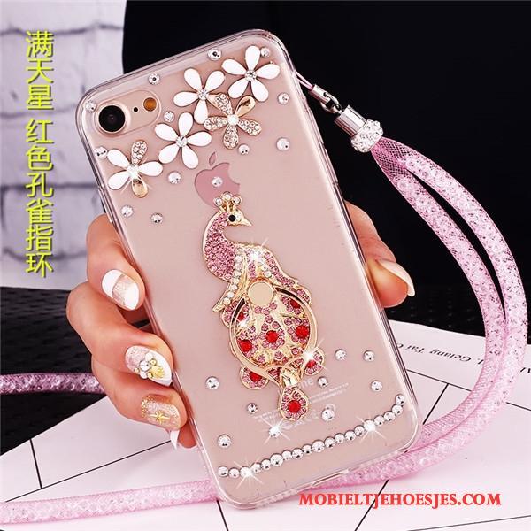 Lg V30s Tinq Hoesje Telefoon Purper Met Strass Hanger Bescherming Anti-fall Trend