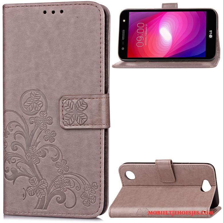 Lg X Power 2 Hoesje Telefoon Leren Etui Zacht Clamshell Siliconen Anti-fall Bescherming