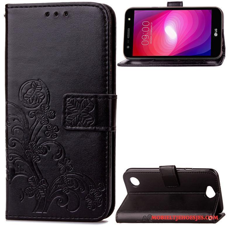 Lg X Power 2 Hoesje Telefoon Leren Etui Zacht Clamshell Siliconen Anti-fall Bescherming